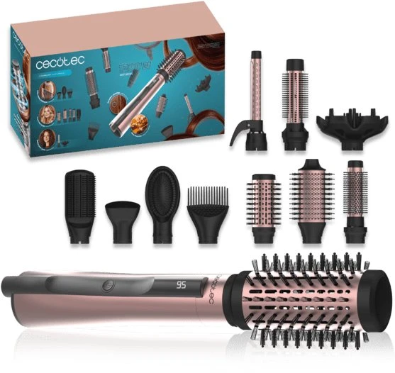 Cecotec Air | CeramicCare 10in1 AirBrush | Jonizuojantis kondicionavimas | Kaitinimo lygių skaičius 3 | 1200 W | Juoda/Rožinė