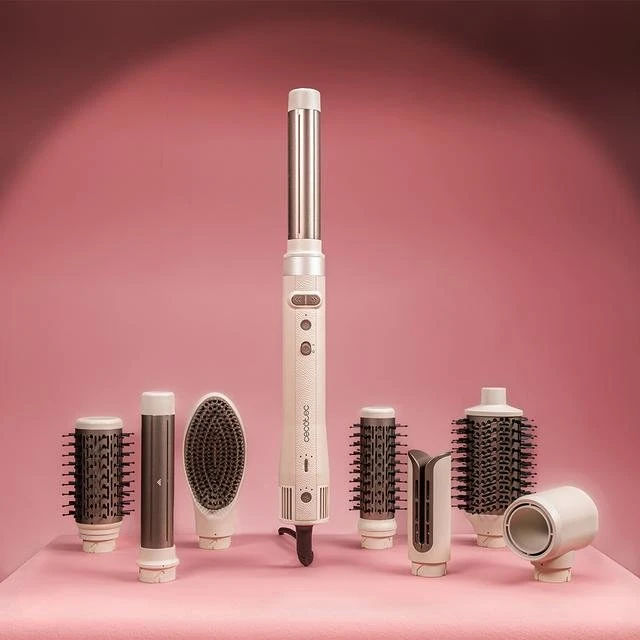 Lokówko-džiovyklė do włosów Cecotec CeramicCare 8in1 AirGlam Gyro Champagne