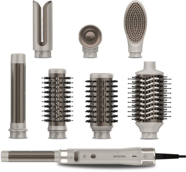Lokówko-džiovyklė do włosów Cecotec CeramicCare 8in1 AirGlam Gyro Champagne