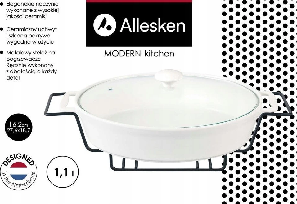 Modern Kitchen Allesken MODERN VIRTUVĖ Šildytuvas 1,1L 2x18,7x6,2 cm