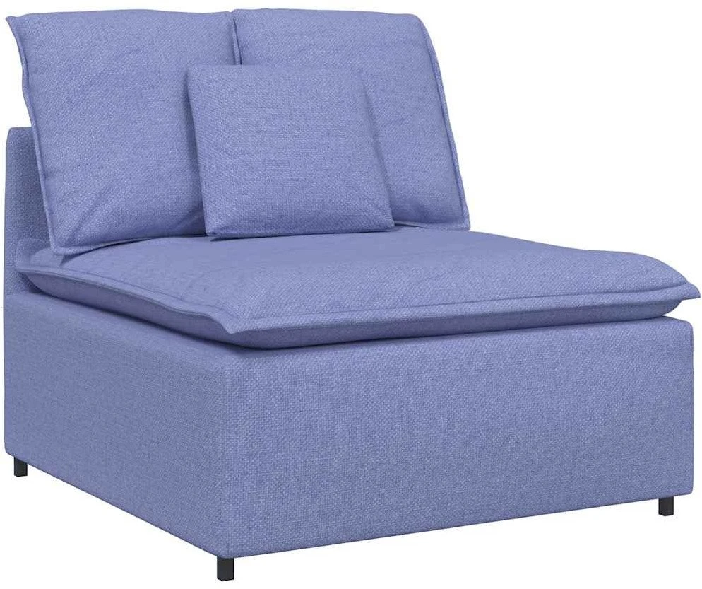 Modulinė sofa su pagalvėlėmis, audinys, džinso mėlyna