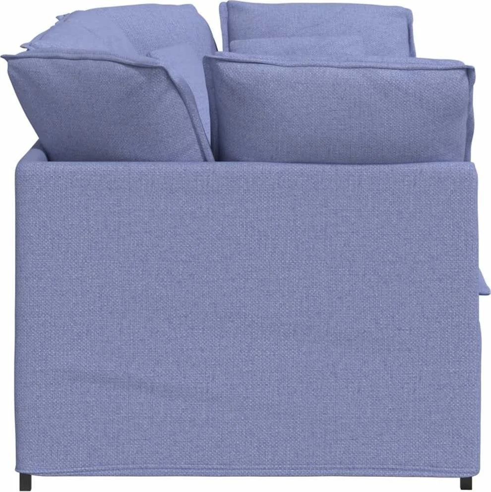 Modulinė sofa su pagalvėlėmis, audinys, džinso mėlyna