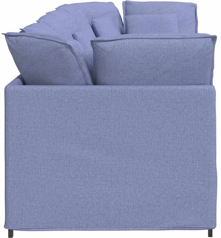 Modulinė sofa su pagalvėlėmis, audinys, džinso mėlyna