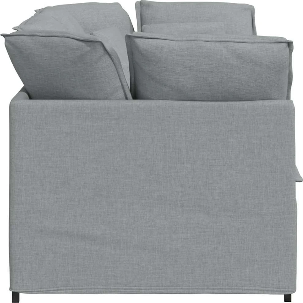 Modulinė sofa su pagalvėlėmis, audinys, šviesiai pilka
