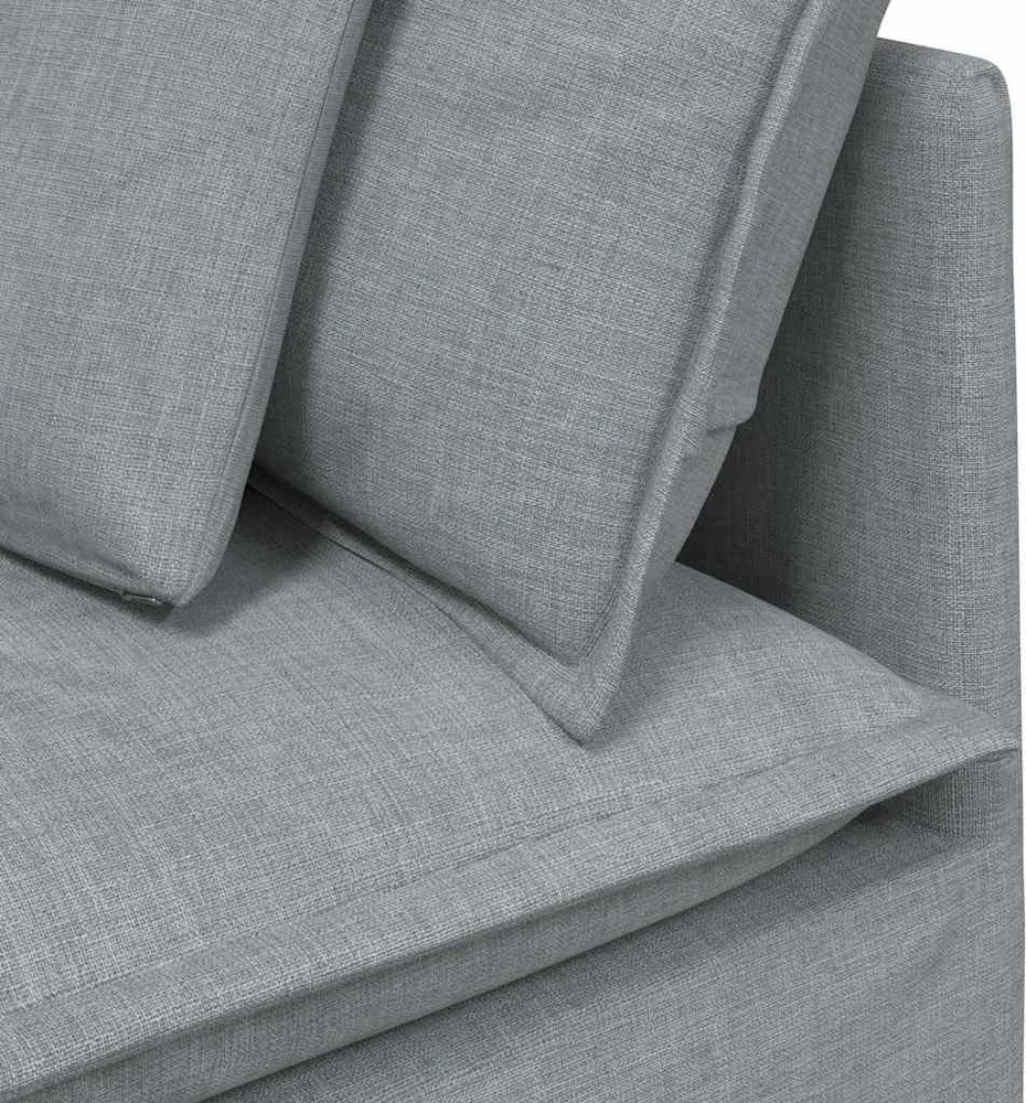 Modulinė sofa su pagalvėlėmis, audinys, šviesiai pilka