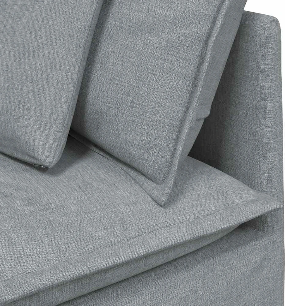 Modulinė sofa su pagalvėlėmis, audinys, šviesiai pilka