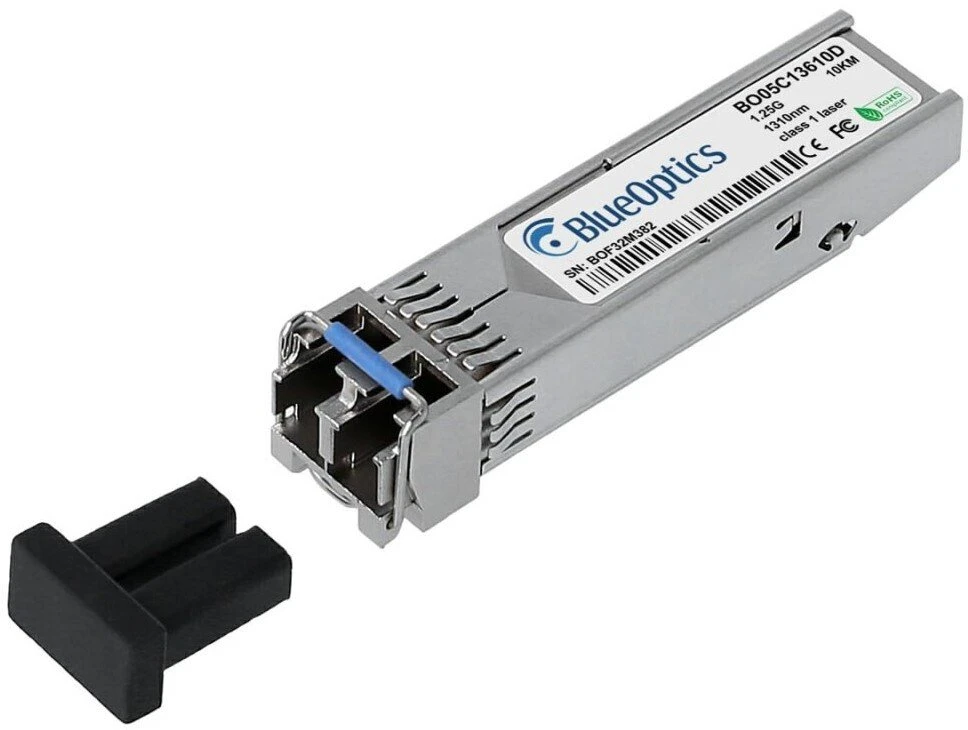 Šakotuvas „BlueOptics Aruba J4859D“, Šviesolaidinis kabelis, 1250 Mbit/s, SFP, 10000 m, 1310 nm, Sidabras