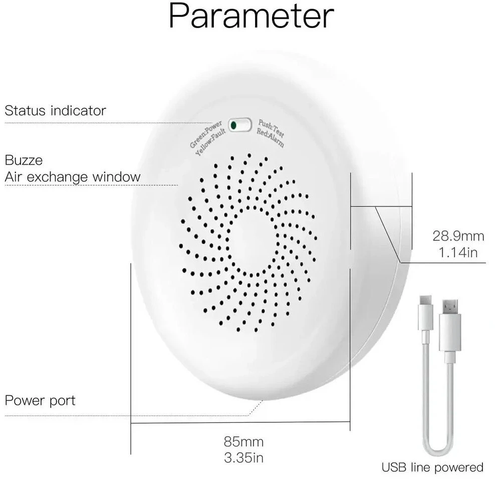 MOES ZSS-QY-GL-U ZigBee Gas Sensor