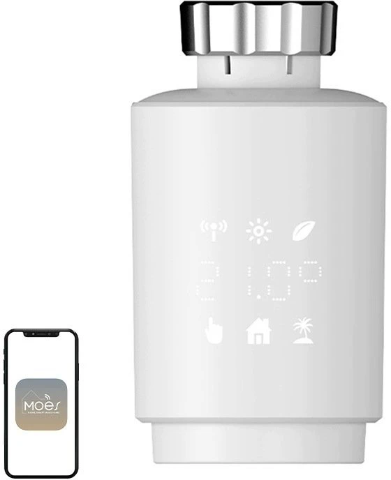 MOES TV02 ZigBee LCD termostatinė galvutė
