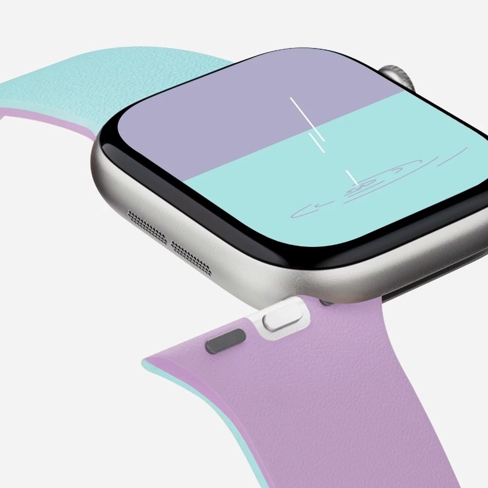 „Moft Snap Duo“ apyrankė, skirta „Apple Watch 1-5/6/7/8/9/10/11/SE/SE 2/SE 3“ (38/40/41/42 mm), tamsiai mėlyna/gelsva