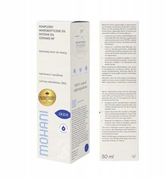 MOHANI_Regeneruojantis apsauginis kremas su ektoinu 2% 50ml