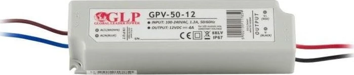 50W LED Maitinimo šaltinis GLP 24V IP67