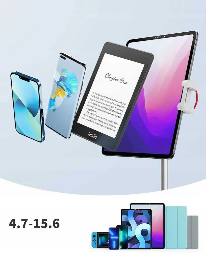 MoKo reguliuojamas aukštas stovas laikiklis planšetiniam kompiuteriui telefonui max 49 cm 360 laipsnių / S3e