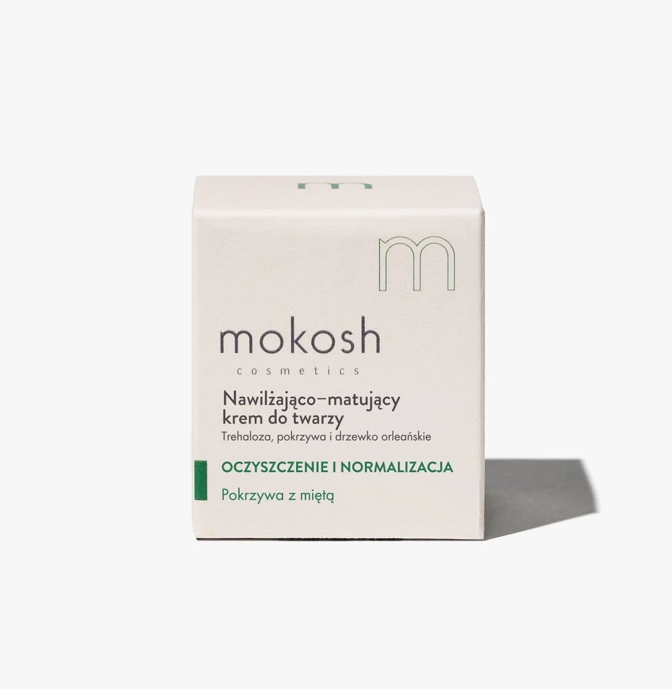 Mokosh Drėkinamasis ir matinį atspalvį suteikiantis veido kremas „Dilgėlė su mėtomis“, 60 ml