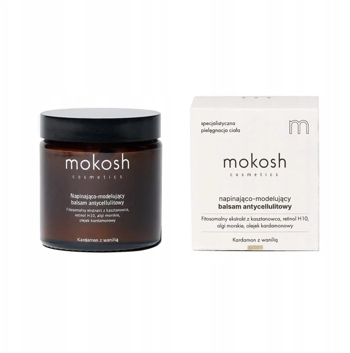 Mokosh Stangrinantis ir modeliuojantis anticeliulitinis balzamas su kardamonu ir vanile, 120 ml