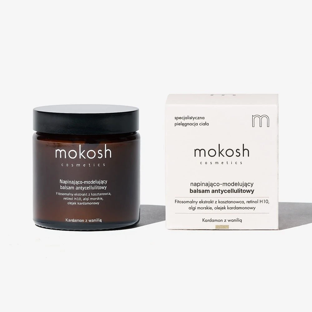 Mokosh Stangrinantis ir modeliuojantis anticeliulitinis balzamas su kardamonu ir vanile, 120 ml