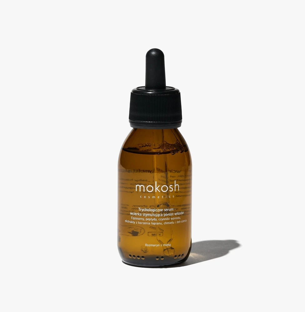 Mokosh Trichologinis serumas – plaukų augimą skatinantis losjonas su rozmarinais ir mėtomis, 90 ml