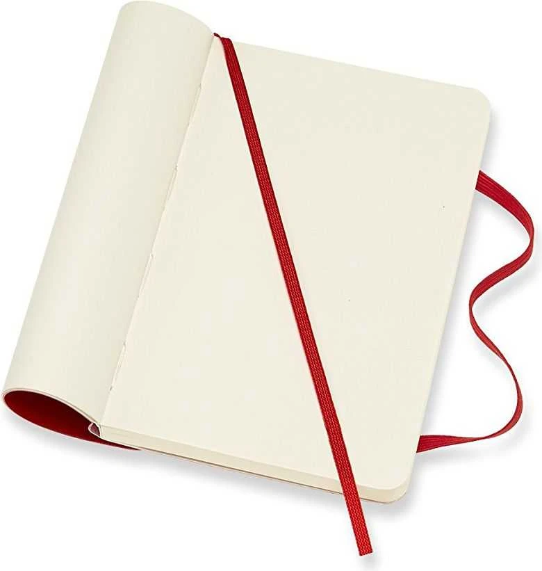 Užrašų knygutė Moleskine Classic 9x14cm, baltais lapais, minkštu viršeliu, raudonos spalvos