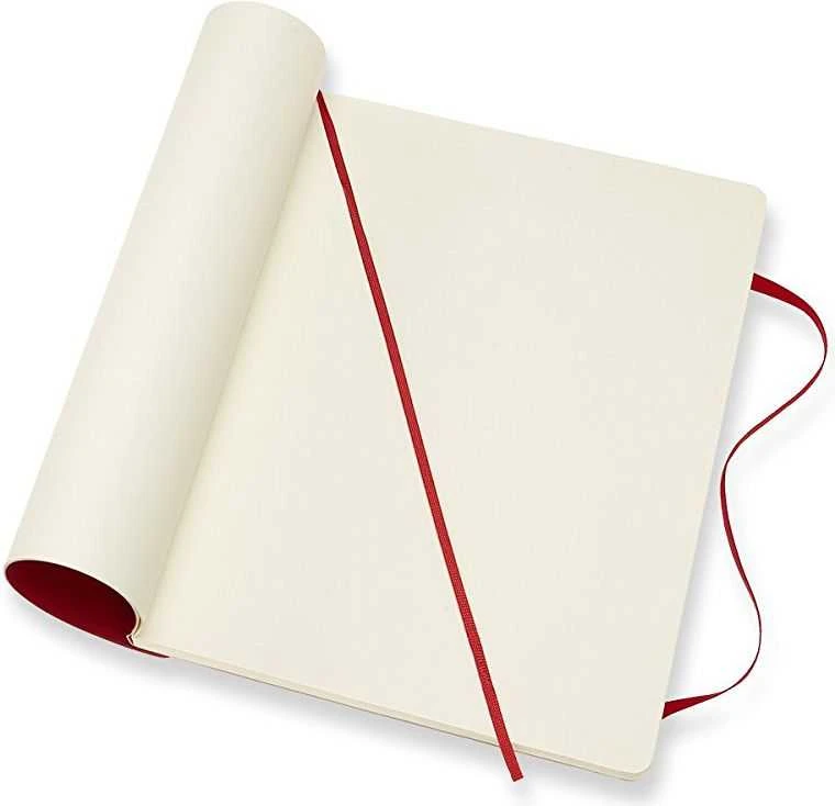 Užrašų knygutė Moleskine Classic 19x25cm, baltais lapais, minkštu viršeliu, raudonos spalvos