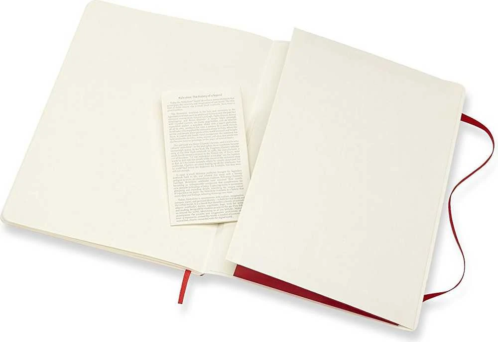 Užrašų knygutė Moleskine Classic 19x25cm, baltais lapais, minkštu viršeliu, raudonos spalvos