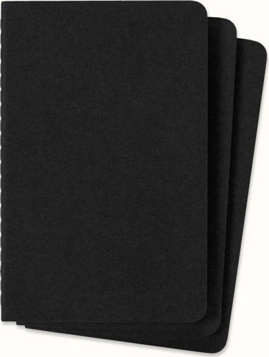 Užrašų knygutė Moleskine Cahier 9x14cm, langeliais, minkštu viršeliu, juodos spalvos