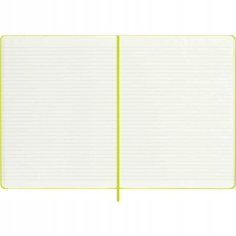 Moleskine Notes MOLESKINE Classic XL (19x25cm), linijose, kietu viršeliu, 192 psl., citrinos žalias