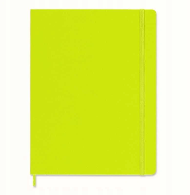 Moleskine Notes MOLESKINE Classic XL (19x25cm), linijose, kietu viršeliu, 192 psl., citrinos žalias