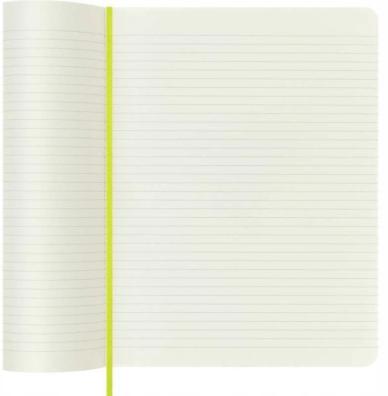 Moleskine MOLESKINE Classic XL užrašų knygelė (19x25cm), linijuota, minkštais viršeliais, 192 puslapiai, citrininės žalios spalvos