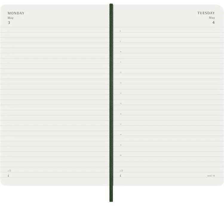 Moleskine dienoraštis 2027, 12M, L, 13x21cm, minkšti viršeliai, myrtle žalias (MS-9278694)