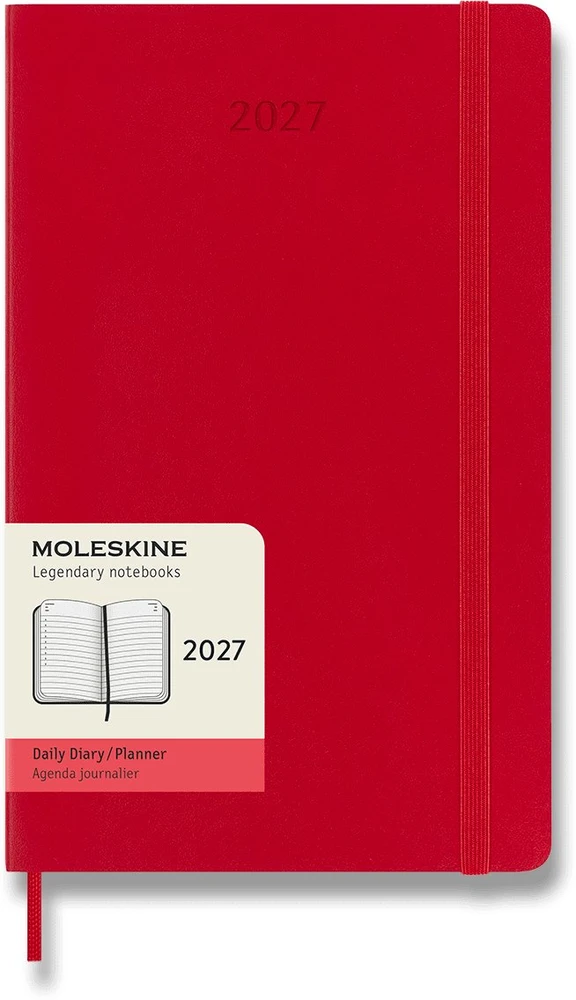 Moleskine dienoraštis 2027, 12M, L, 13x21cm, minkšti viršeliai, scarlet red (MS-9279400)
