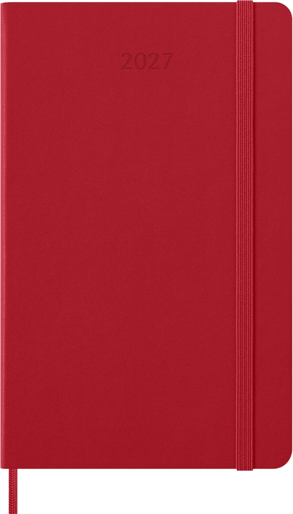 Kalender-märkmik Moleskine 2027 13x21cm, päev, kõvad kaaned, punane