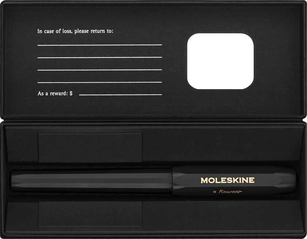 Moleskine x Kaweco plunksnakotis dėžutėje su kontaktų laukeliu