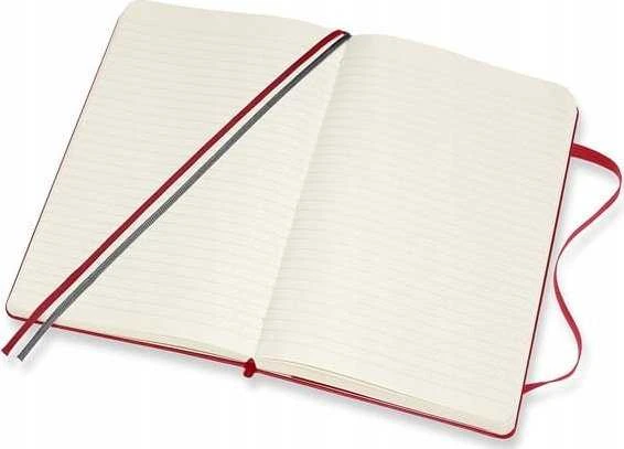 Moleskine MOLESKINE Classic L sąsiuvinis (13x21 cm), su pamušalu, kietu viršeliu, raudona raudona, 400 puslapių, raudona