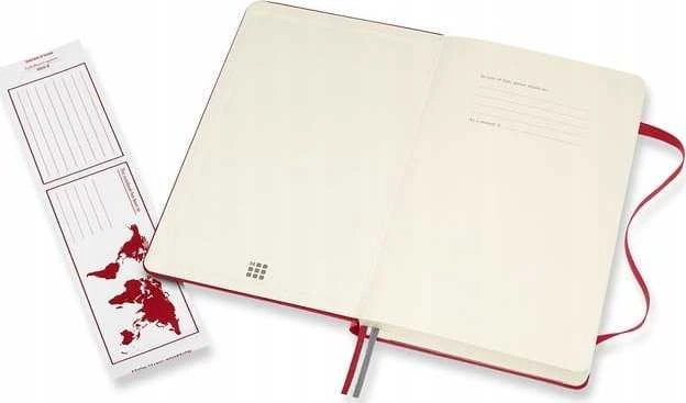 Moleskine MOLESKINE Classic L sąsiuvinis (13x21 cm), su pamušalu, kietu viršeliu, raudona raudona, 400 puslapių, raudona