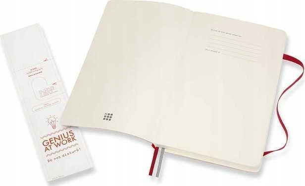 Moleskine MOLESKINE Classic L sąsiuvinis (13x21 cm), pamušalas, minkštu viršeliu, raudona raudona, 400 puslapių, raudona