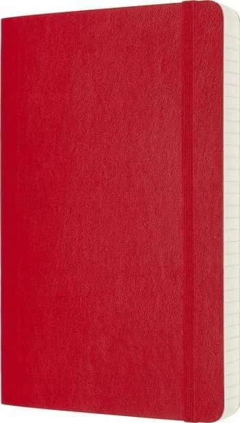 Moleskine MOLESKINE Classic L sąsiuvinis (13x21 cm), pamušalas, minkštu viršeliu, raudona raudona, 400 puslapių, raudona