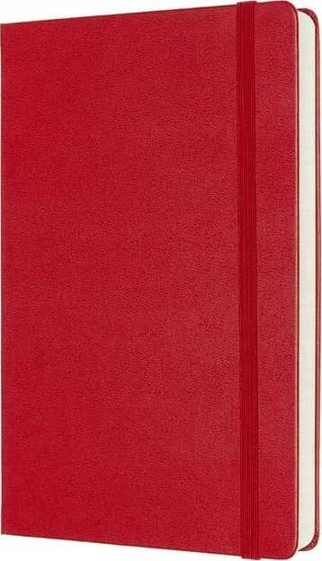 Moleskine MOLESKINE Classic L sąsiuvinis (13x21 cm), su pamušalu, kietu viršeliu, raudona raudona, 400 puslapių, raudona