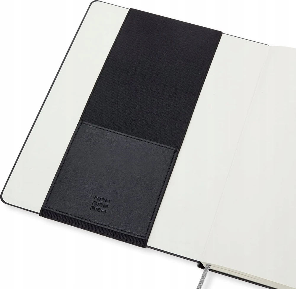 Moleskine užrašinė su elastine juosta ir kišene