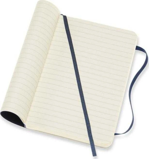 Užrašų knygutė Moleskine Classic 9x14cm, linijomis, minkštu viršeliu, mėlynos spalvos