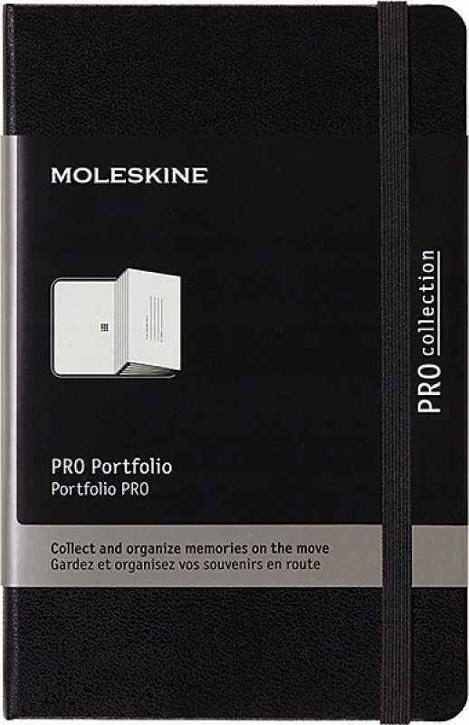 Vizitinių kortelių dėklas Moleskine Pro Portfolio, juodos spalvos