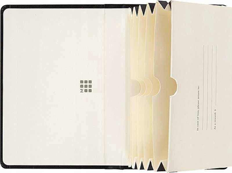 Vizitinių kortelių dėklas Moleskine Pro Portfolio, juodos spalvos