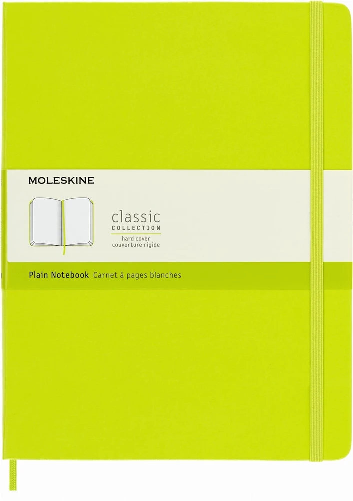 „Moleskine Notes“ MOLESKINE Classic, XL, 19x25 cm, lygūs, kieti viršeliai, 192 puslapiai, citrininės žalios