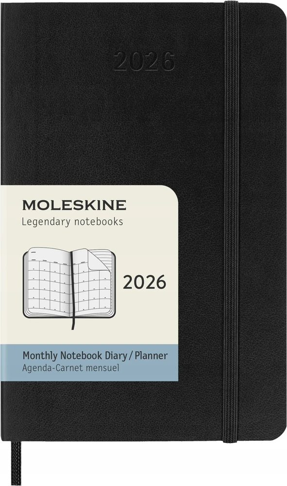 KNYGA Knygynas „Moleskine 2026“ 12 mėnesių mėnesinis kišeninis minkštų viršelių dienoraštis
