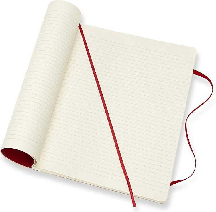 Užrašų knygutė Moleskine Classic 19x25cm, linijomis, minkštu viršeliu, raudonos spalvos