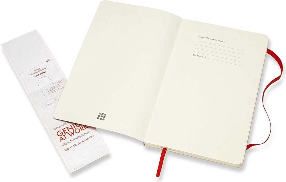 Moleskine Srl Užrašų knygutė Moleskine Classic 13x21cm, langeliais, minkštu viršeliu, raudonos spalvos