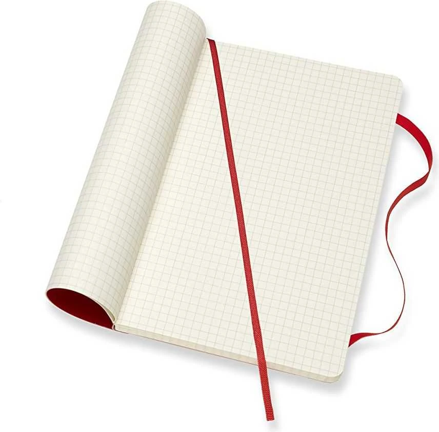Moleskine Srl Užrašų knygutė Moleskine Classic 13x21cm, langeliais, minkštu viršeliu, raudonos spalvos