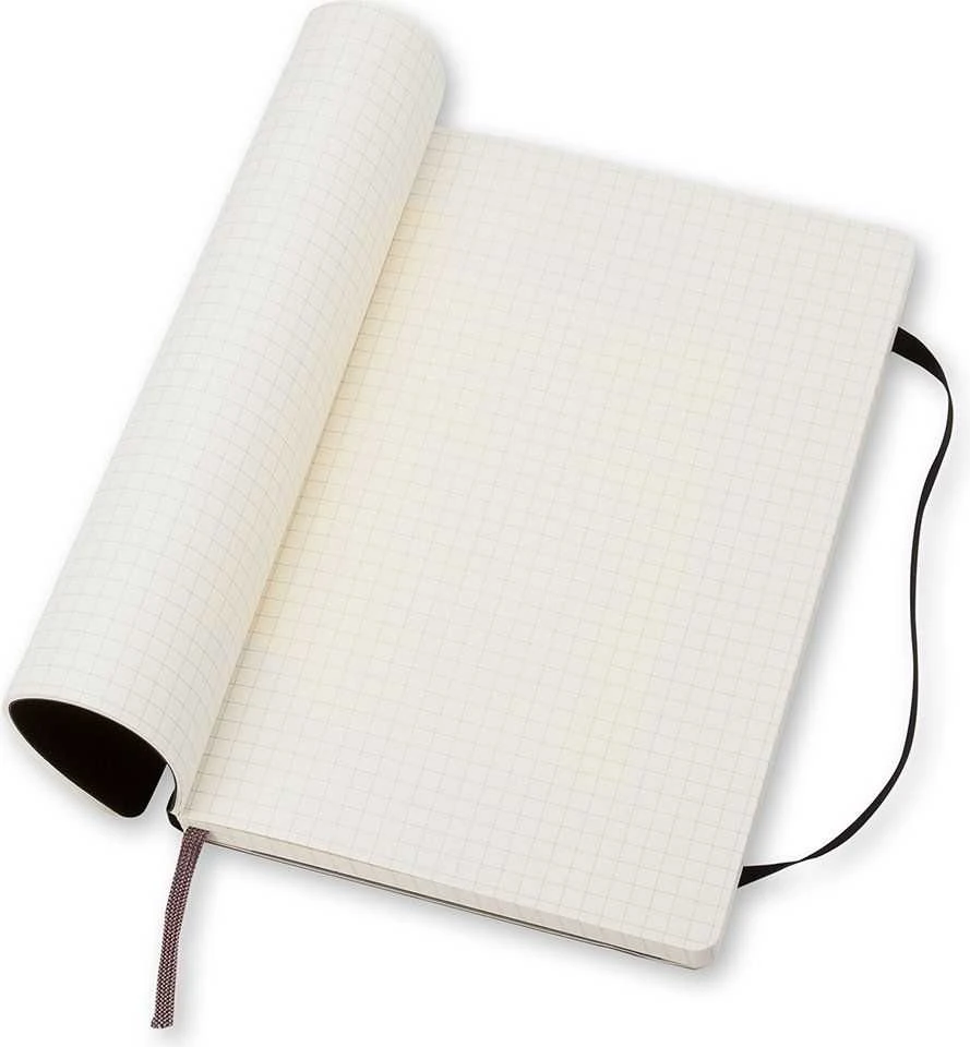 Užrašų knygutė Moleskine 13x21cm, langeliais, minkštu viršeliu, juodos spalvos