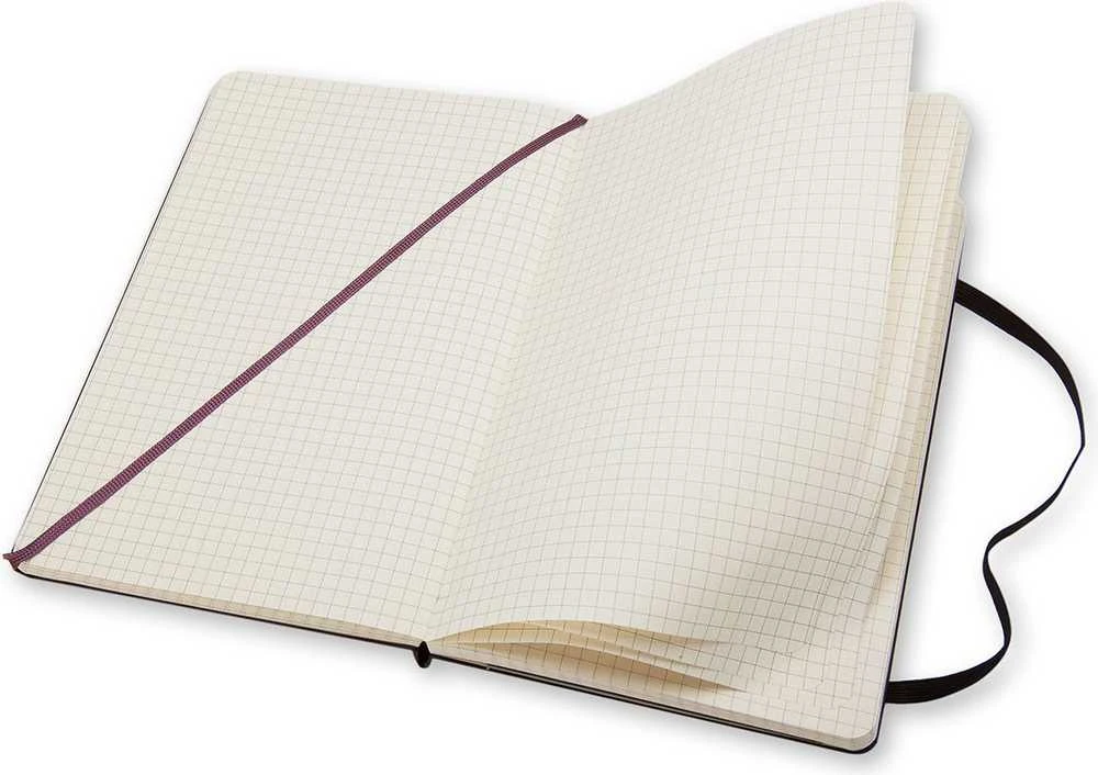 Užrašų knygutė Moleskine Classic 13x21cm, langeliais, kietu viršeliu, juodos spalvos