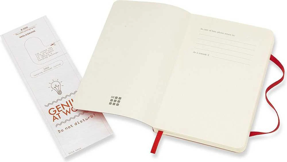 *Užrašų knygutė Moleskine Classic 9x14cm, linijomis, minkštu viršeliu, raudonos spalvos