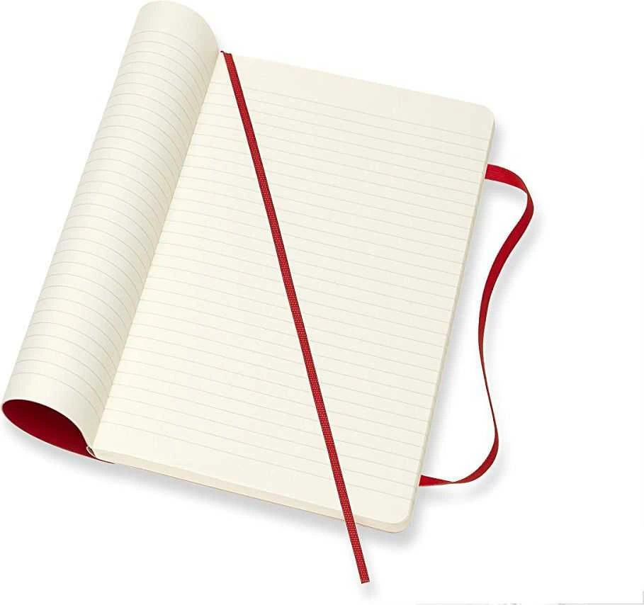 Moleskine Srl Užrašų knygutė Moleskine Classic 13x21cm, linijomis, minkštu viršeliu, raudonos spalvos